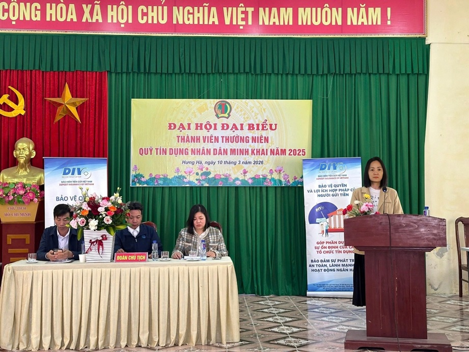 Chi nhánh BHTGVN tại TP. Hà Nội phối hợp tuyên truyền chính sách BHTG tại QTDND Minh Khai, tỉnh Hưng Yên